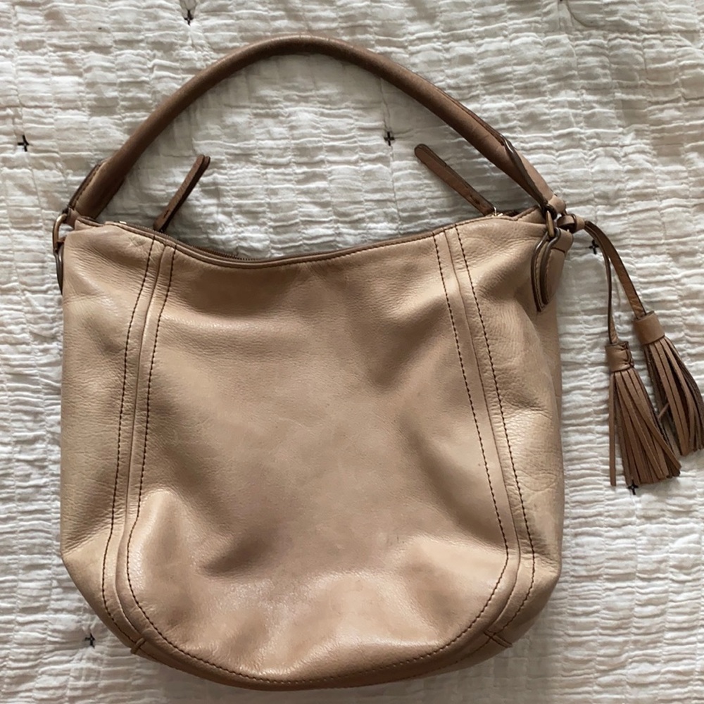 Jcrew leather tan-ish hobo bag - Picture 1 of 4